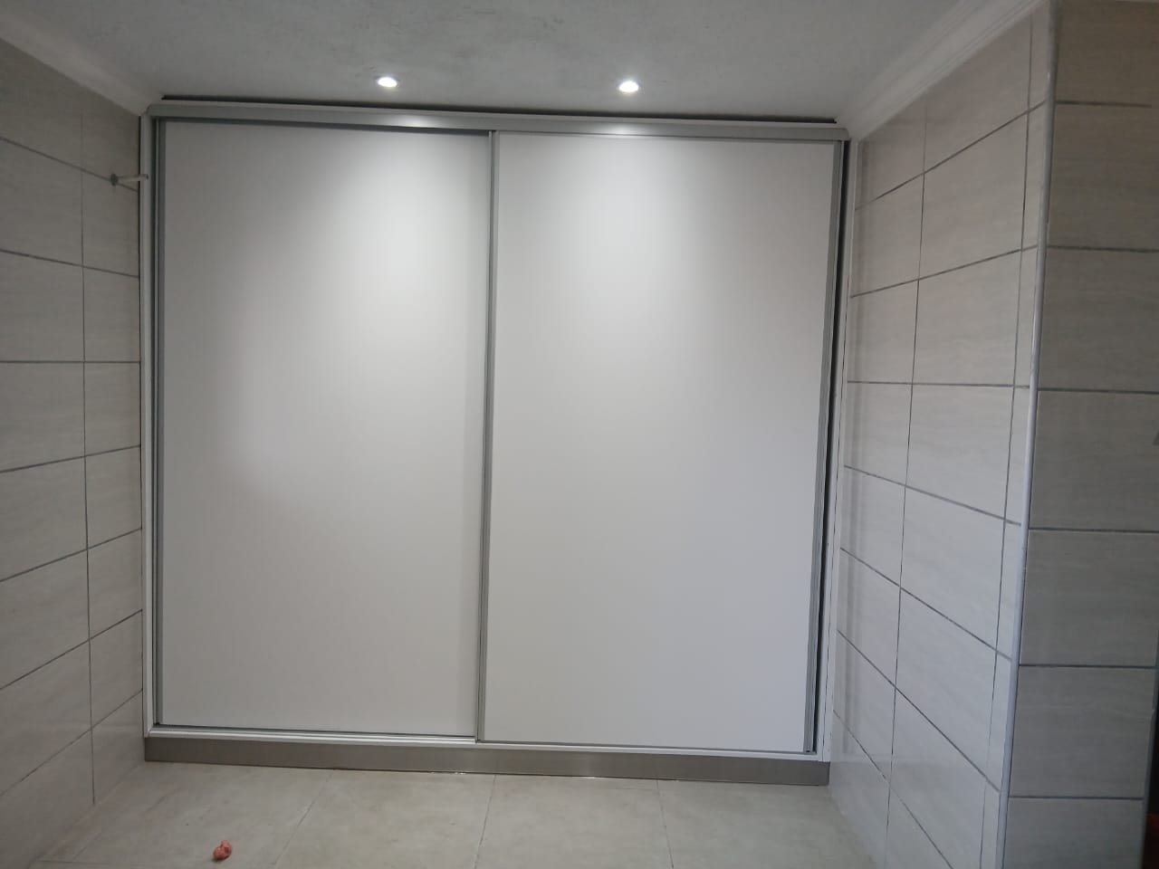Bedroom wardrobe doors and storage detail