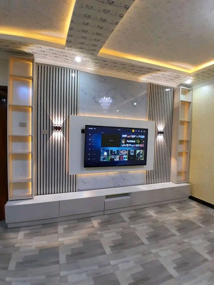 Luxury living room media wall
